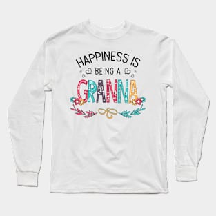 Happiness Is Being A Granna Wildflowers Valentines Mothers Day Long Sleeve T-Shirt